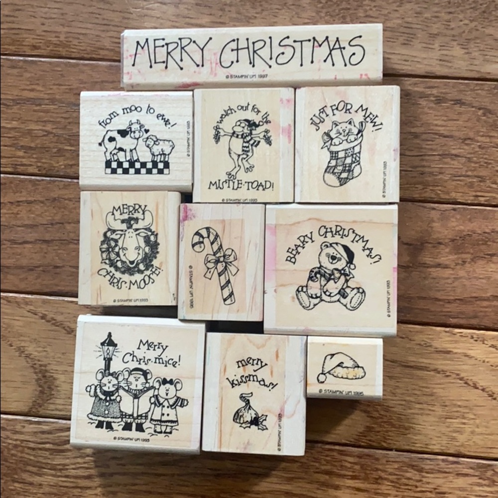 Rubber Christmas Stamps, set of 10
